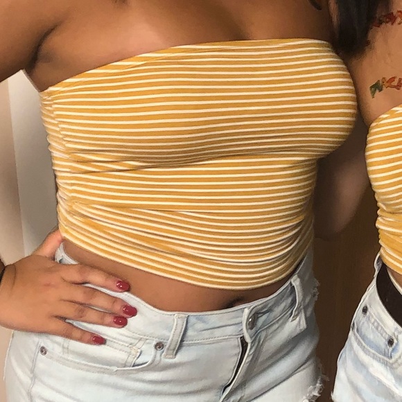 Yellow Striped AE Tube Top - Picture 2 of 3